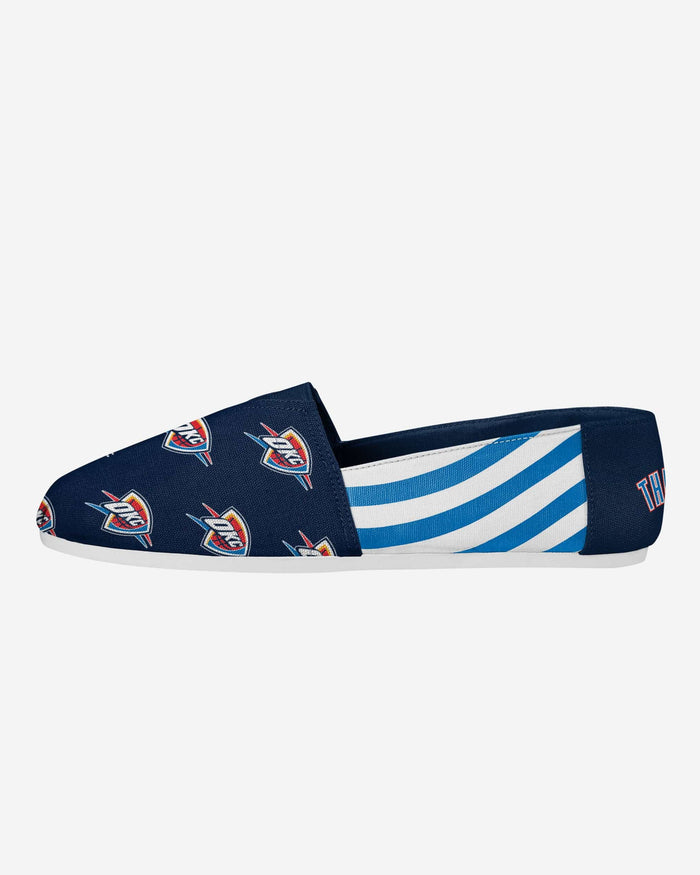 Oklahoma City Thunder Womens Stripe Canvas Shoe FOCO S - FOCO.com