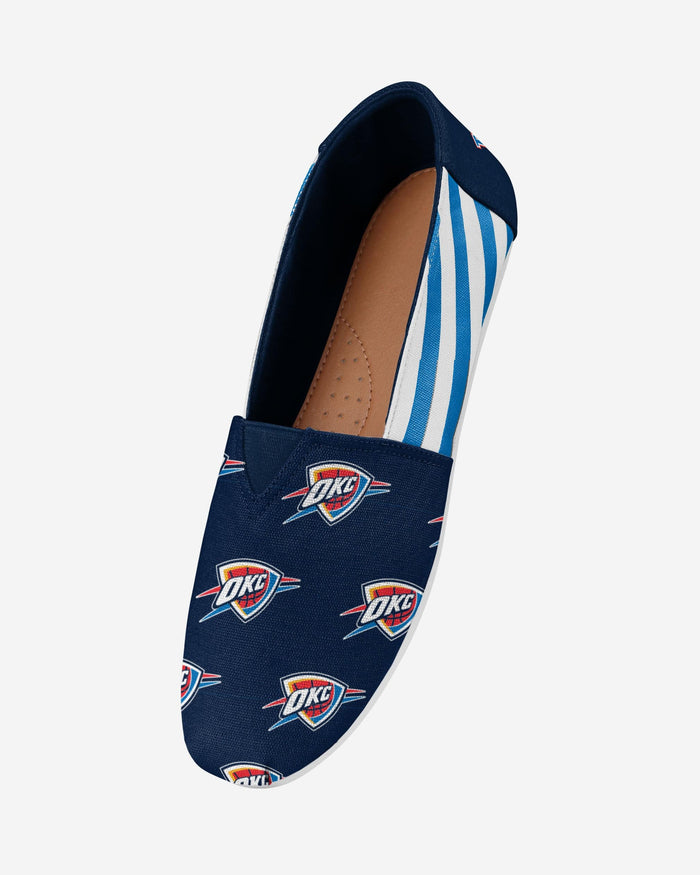 Oklahoma City Thunder Womens Stripe Canvas Shoe FOCO - FOCO.com