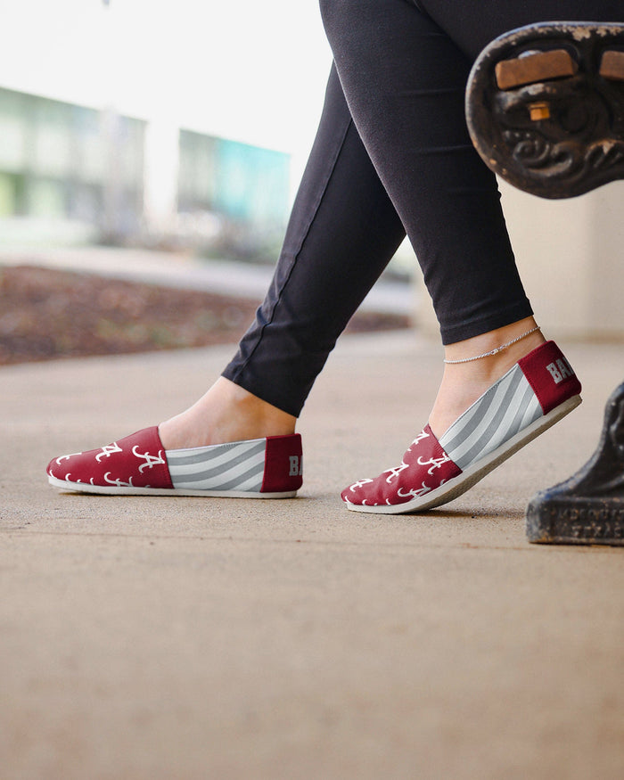 Alabama Crimson Tide Womens Stripe Canvas Shoe FOCO - FOCO.com