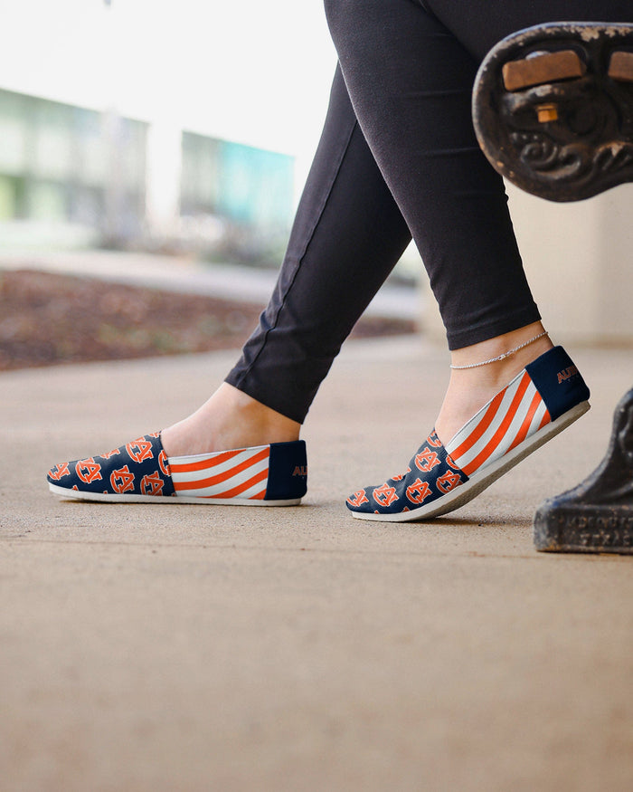 Auburn Tigers Womens Stripe Canvas Shoe FOCO - FOCO.com