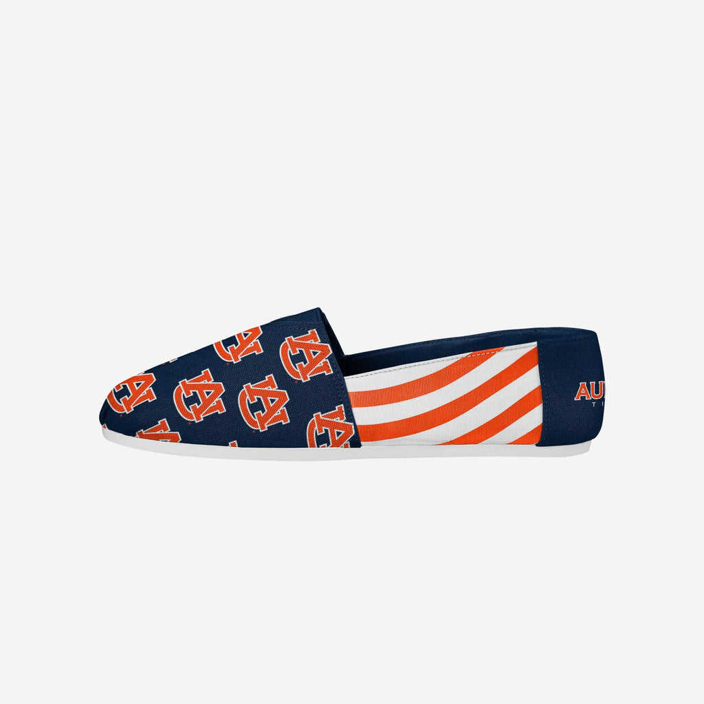 Auburn Tigers Womens Stripe Canvas Shoe FOCO S - FOCO.com