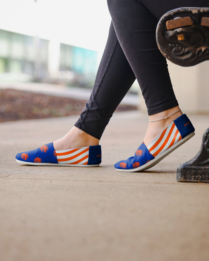 Boise State Broncos Womens Stripe Canvas Shoe FOCO - FOCO.com