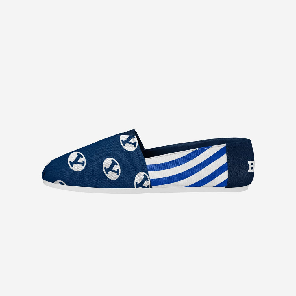 BYU Cougars Womens Stripe Canvas Shoe FOCO S - FOCO.com