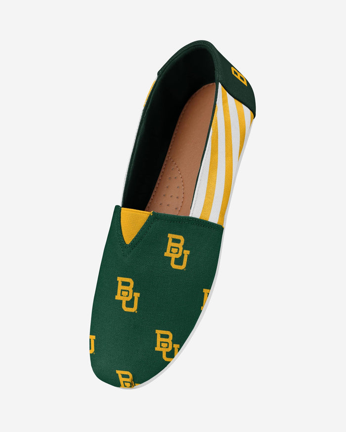 Baylor Bears Womens Stripe Canvas Shoe FOCO - FOCO.com