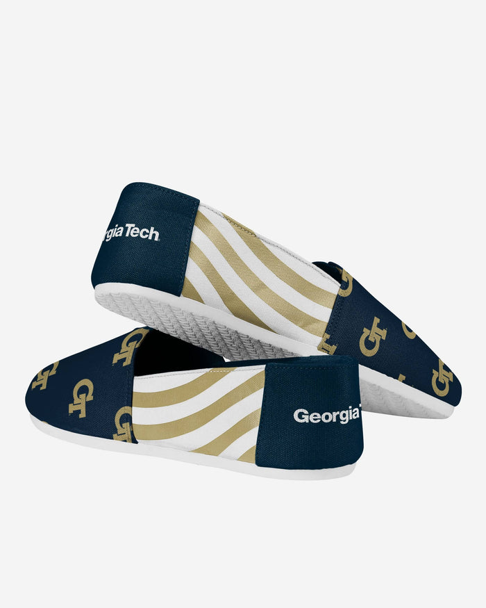 Georgia Tech Yellow Jackets Womens Stripe Canvas Shoe FOCO - FOCO.com