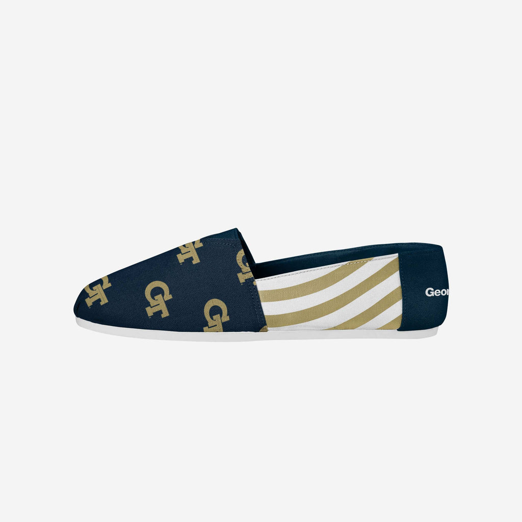 Georgia Tech Yellow Jackets Womens Stripe Canvas Shoe FOCO S - FOCO.com