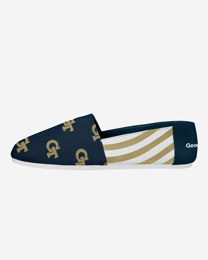 Georgia Tech Yellow Jackets Womens Stripe Canvas Shoe FOCO S - FOCO.com