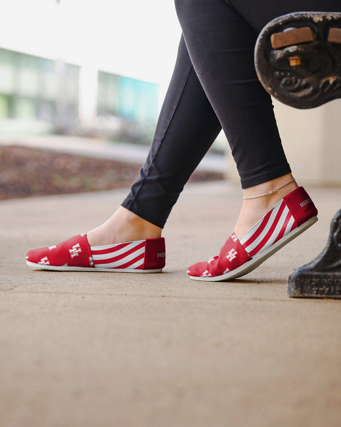 Houston Cougars Womens Stripe Canvas Shoe FOCO - FOCO.com