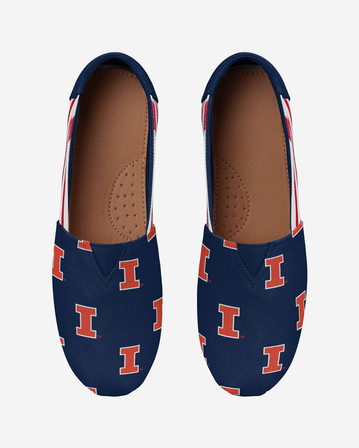 Illinois Fighting Illini Womens Stripe Canvas Shoe FOCO - FOCO.com