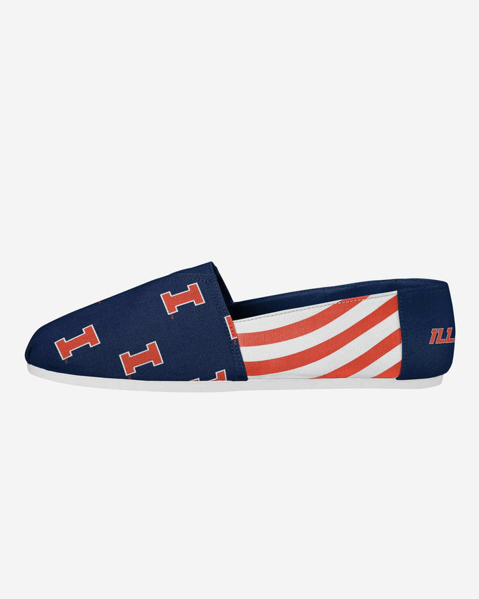 Illinois Fighting Illini Womens Stripe Canvas Shoe FOCO S - FOCO.com