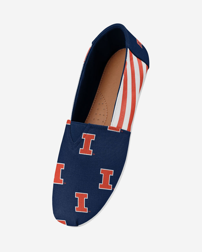 Illinois Fighting Illini Womens Stripe Canvas Shoe FOCO - FOCO.com