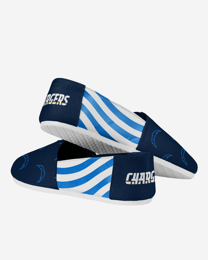 Los Angeles Chargers Womens Stripe Canvas Shoe FOCO - FOCO.com