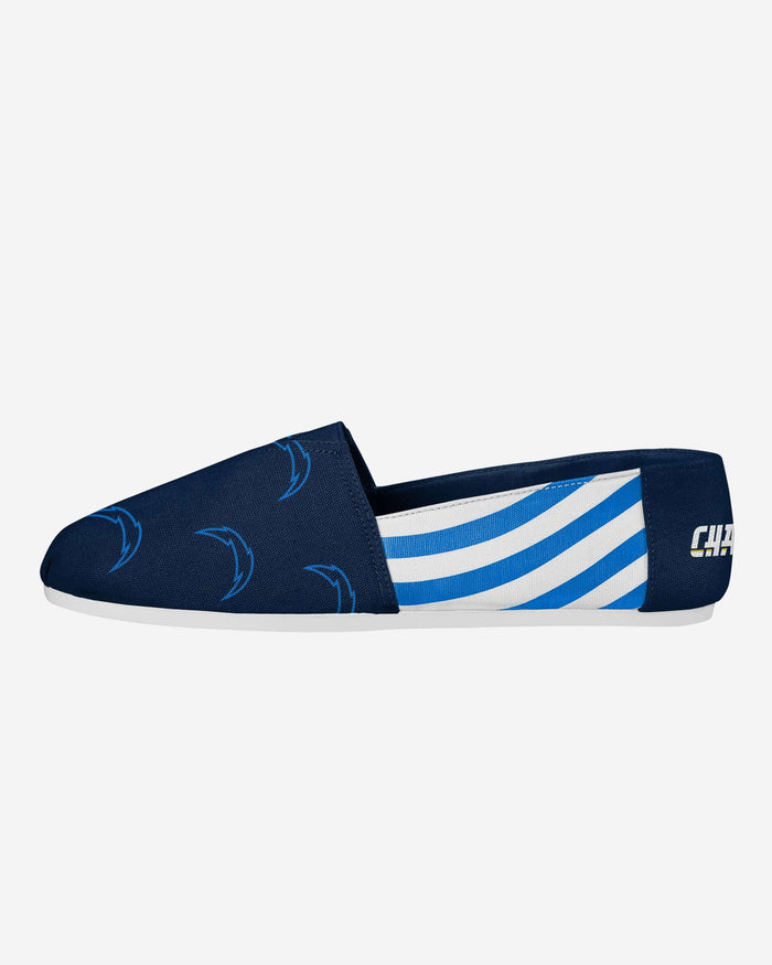 Los Angeles Chargers Womens Stripe Canvas Shoe FOCO S - FOCO.com