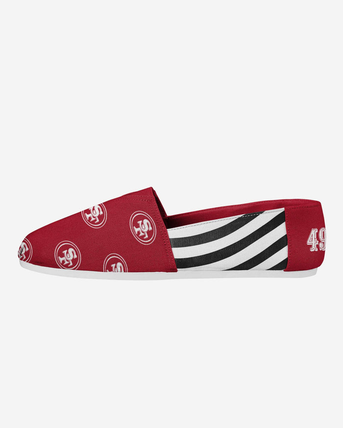 San Francisco 49ers Womens Stripe Canvas Shoe FOCO S - FOCO.com