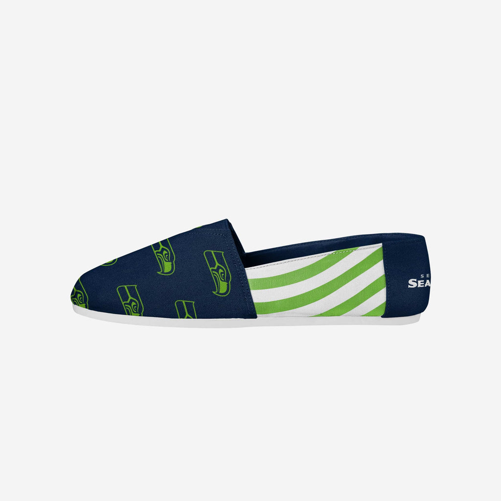 Seattle Seahawks Womens Stripe Canvas Shoe FOCO S - FOCO.com