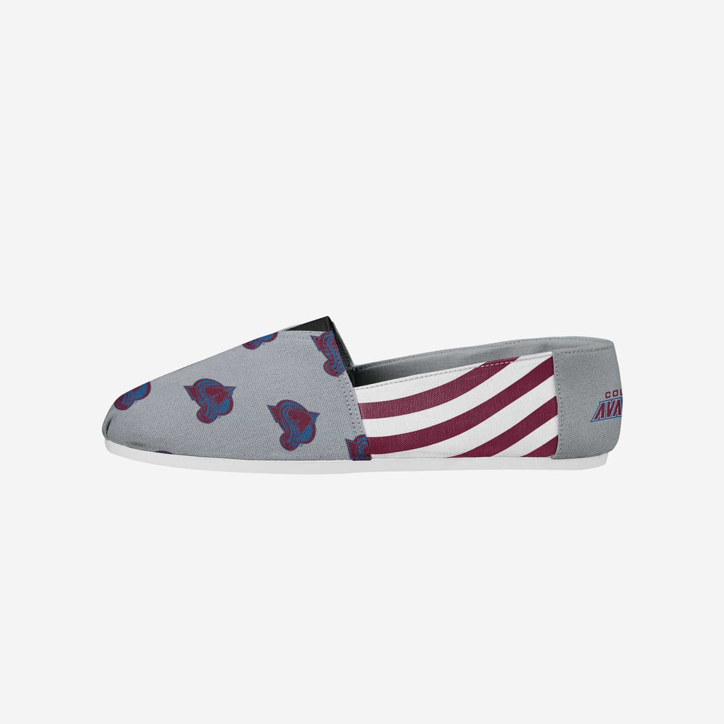 Colorado Avalanche Womens Stripe Canvas Shoe FOCO S - FOCO.com