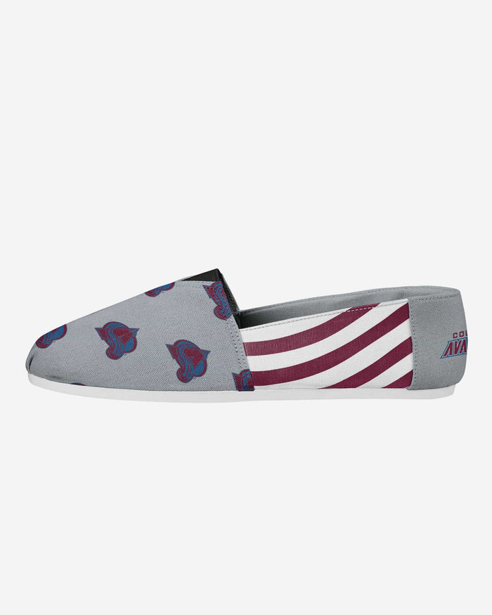 Colorado Avalanche Womens Stripe Canvas Shoe FOCO S - FOCO.com