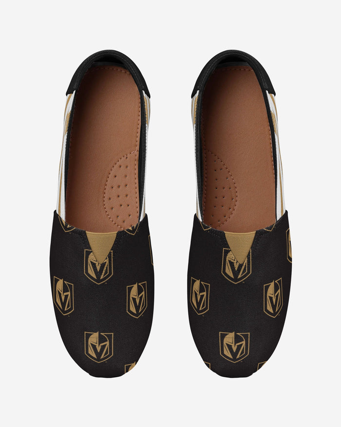 Vegas Golden Knights Womens Stripe Canvas Shoe FOCO - FOCO.com