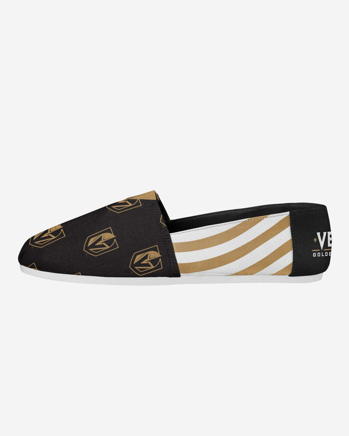 Vegas Golden Knights Womens Stripe Canvas Shoe FOCO S - FOCO.com