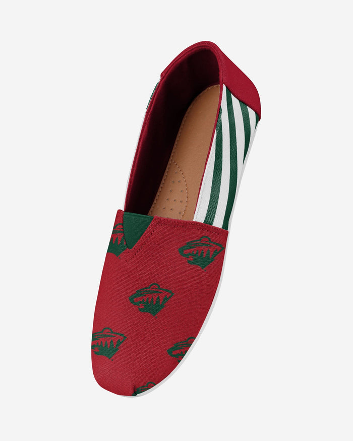 Minnesota Wild Womens Stripe Canvas Shoe FOCO - FOCO.com