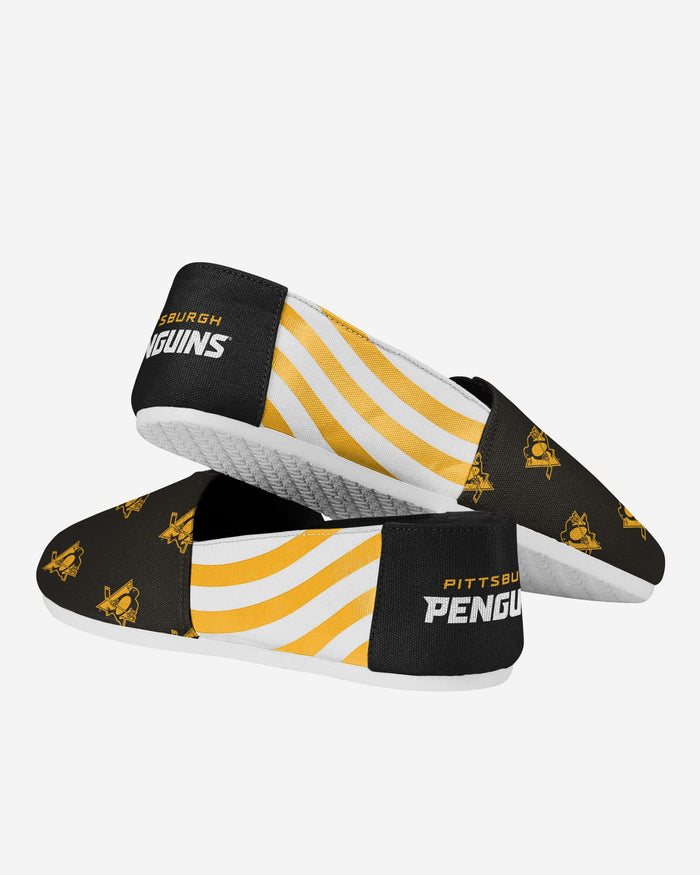 Pittsburgh Penguins Womens Stripe Canvas Shoe FOCO - FOCO.com