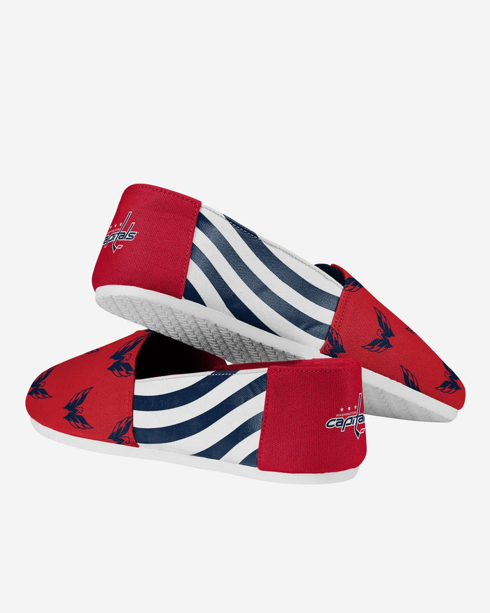 Washington Capitals Womens Stripe Canvas Shoe FOCO - FOCO.com