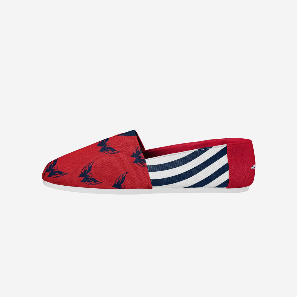 Washington Capitals Womens Stripe Canvas Shoe FOCO S - FOCO.com