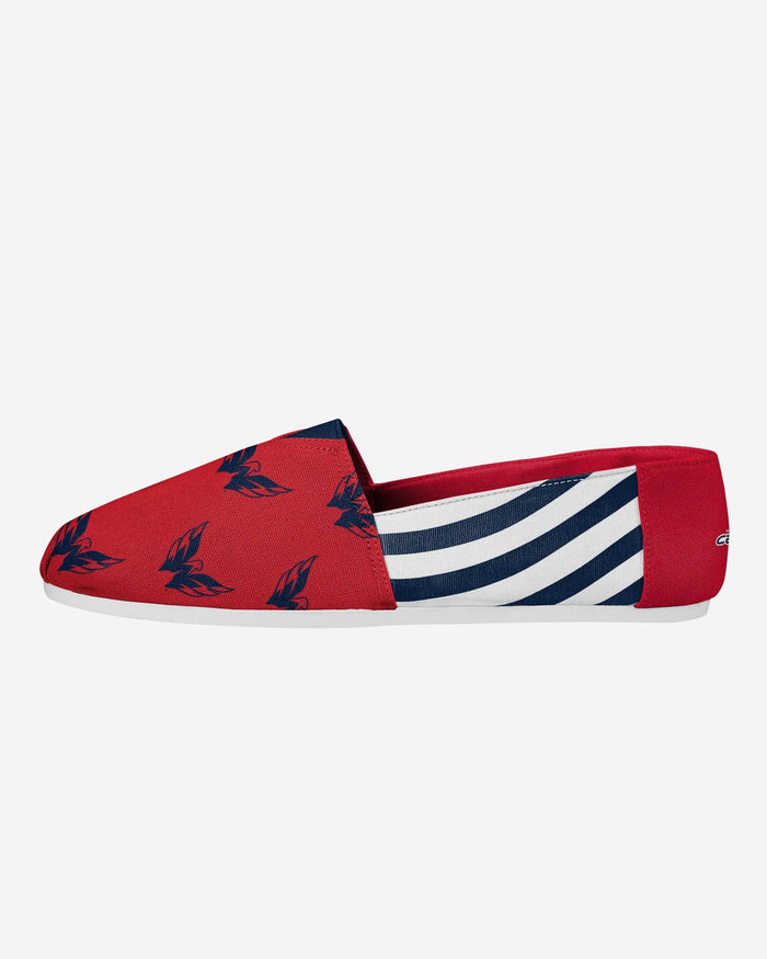 Washington Capitals Womens Stripe Canvas Shoe FOCO S - FOCO.com