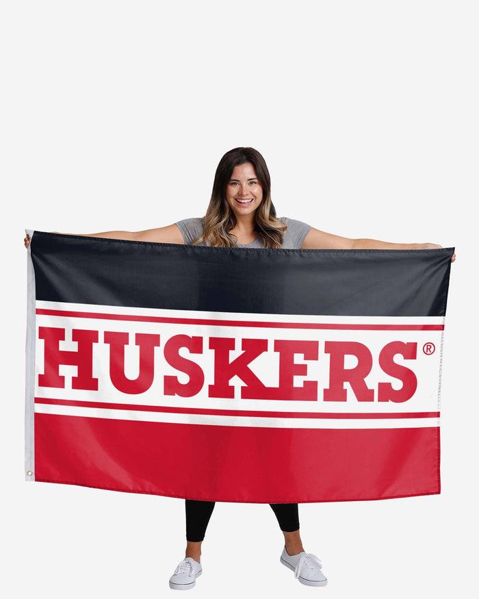 Nebraska Cornhuskers Horizontal Flag FOCO - FOCO.com