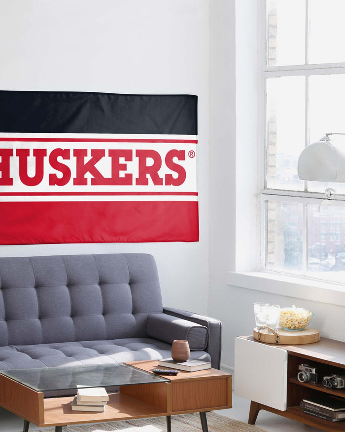 Nebraska Cornhuskers Horizontal Flag FOCO - FOCO.com