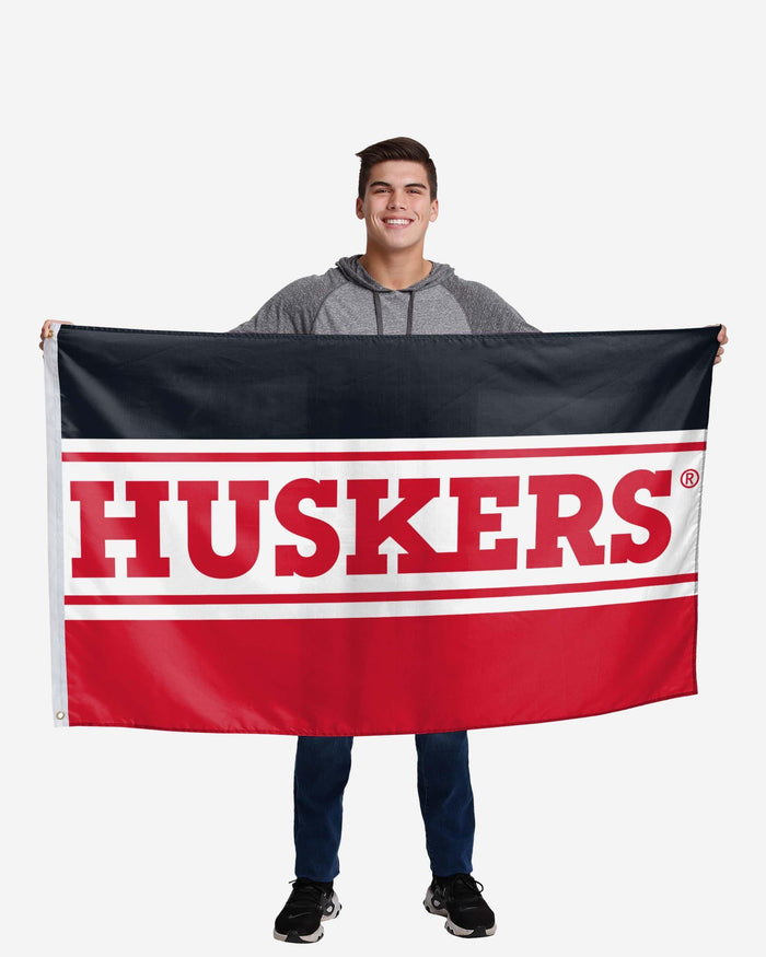 Nebraska Cornhuskers Horizontal Flag FOCO - FOCO.com