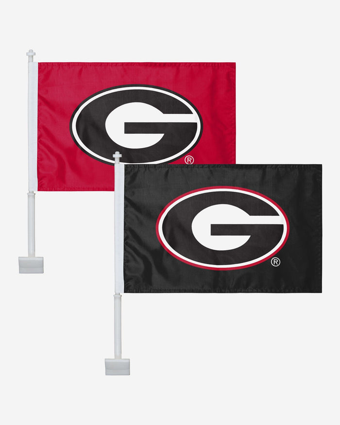 Georgia Bulldogs 2 Pack Solid Car Flag FOCO - FOCO.com