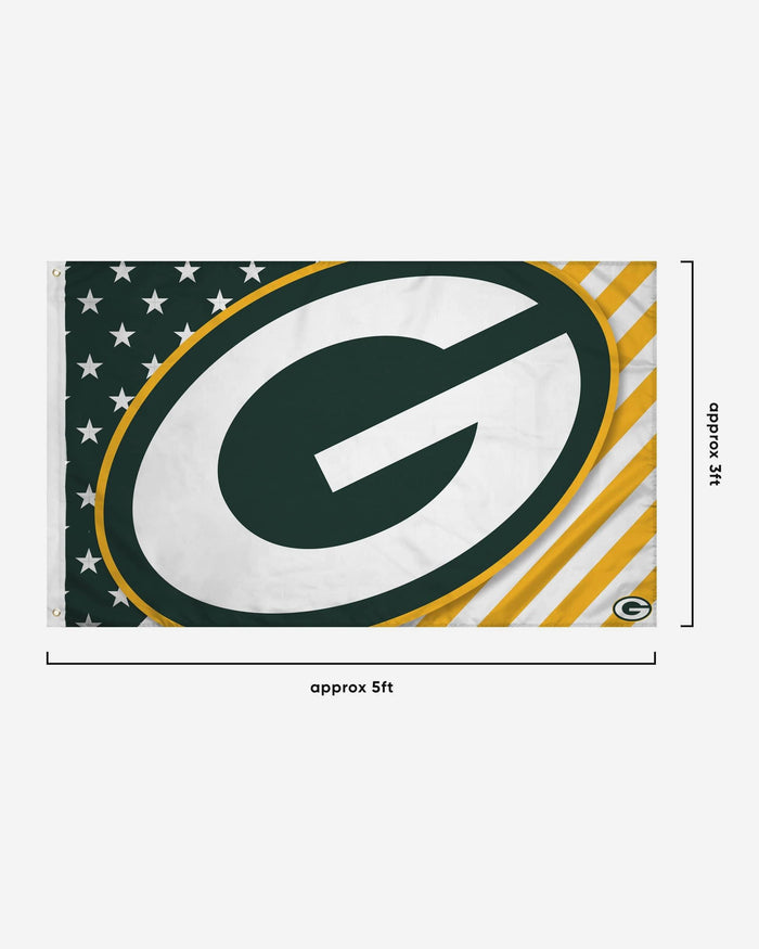 Green Bay Packers Big Logo Americana Horizontal Flag FOCO - FOCO.com