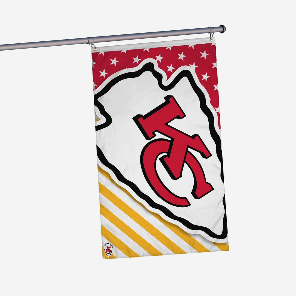 Kansas City Chiefs Big Logo Americana Horizontal Flag FOCO - FOCO.com