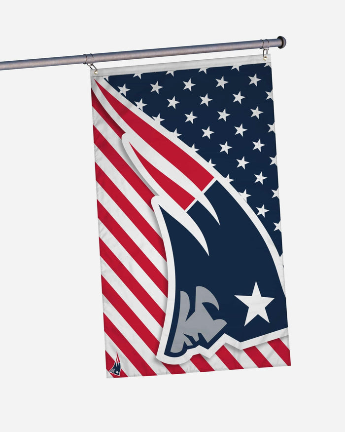 New England Patriots Big Logo Americana Horizontal Flag FOCO - FOCO.com