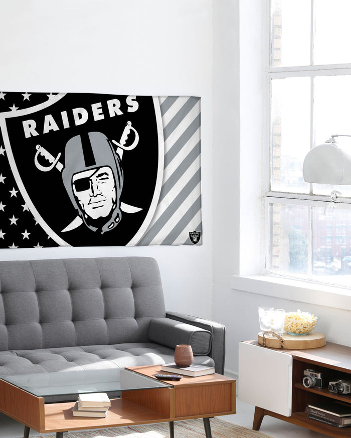 Las Vegas Raiders Big Logo Americana Horizontal Flag FOCO - FOCO.com