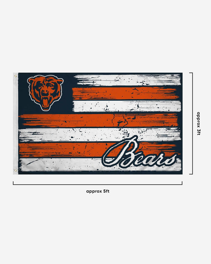 Chicago Bears Brushstroke Americana Horizontal Flag FOCO - FOCO.com