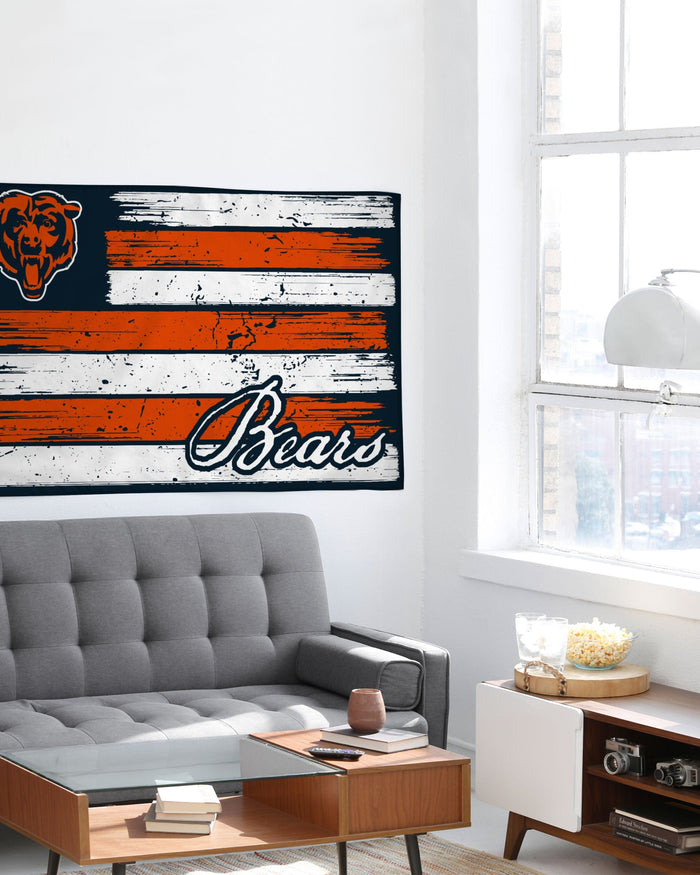 Chicago Bears Brushstroke Americana Horizontal Flag FOCO - FOCO.com