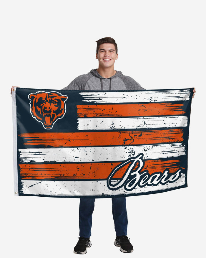 Chicago Bears Brushstroke Americana Horizontal Flag FOCO - FOCO.com