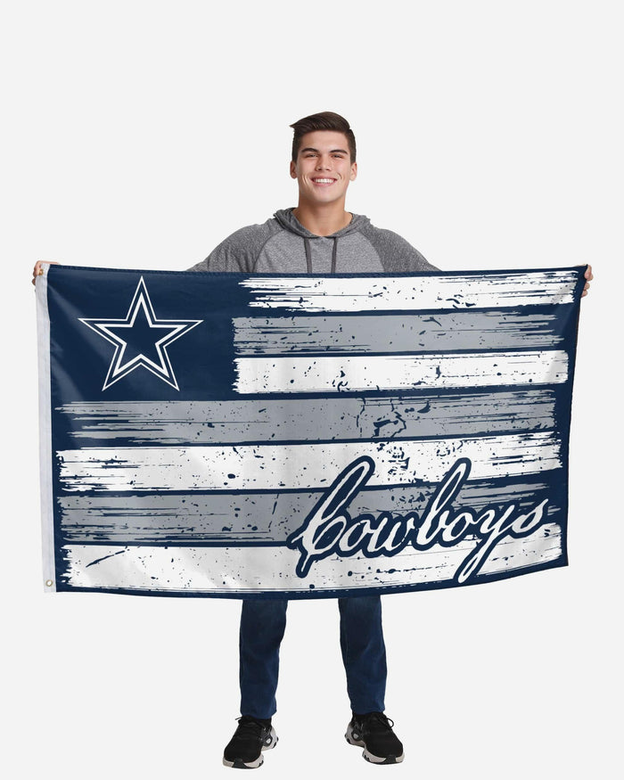 Dallas Cowboys Brushstroke Americana Horizontal Flag FOCO - FOCO.com