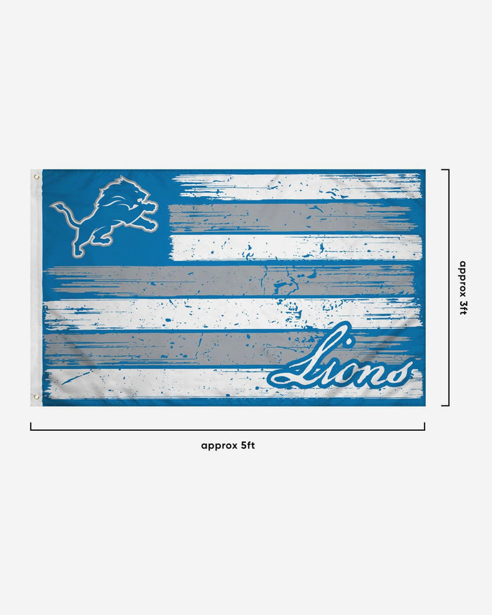 Detroit Lions Brushstroke Americana Horizontal Flag FOCO - FOCO.com