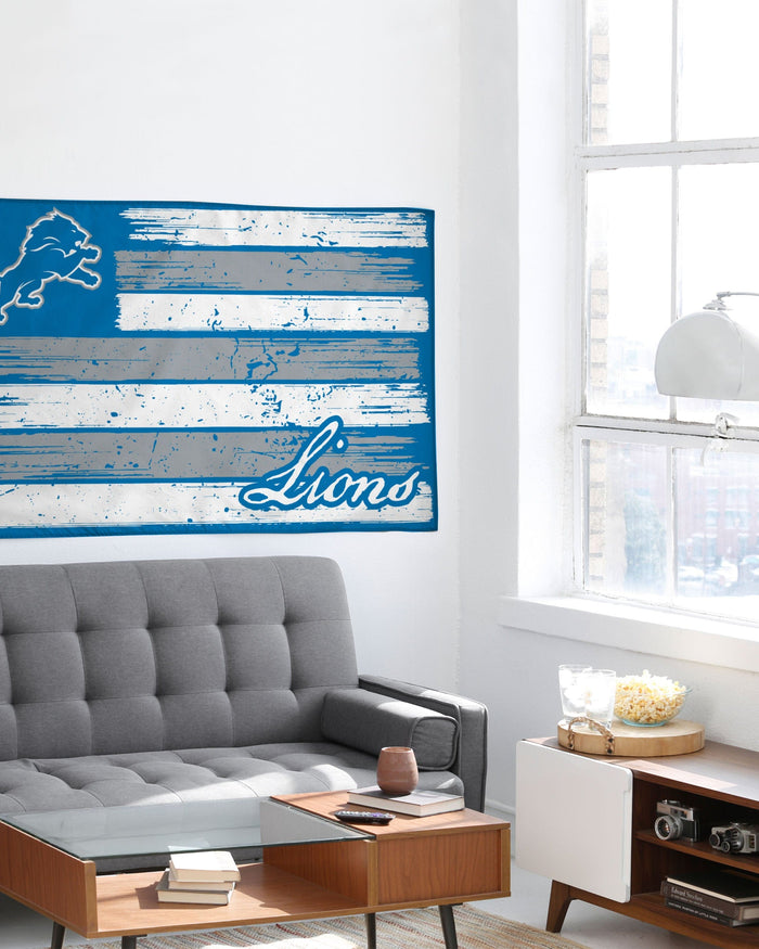 Detroit Lions Brushstroke Americana Horizontal Flag FOCO - FOCO.com