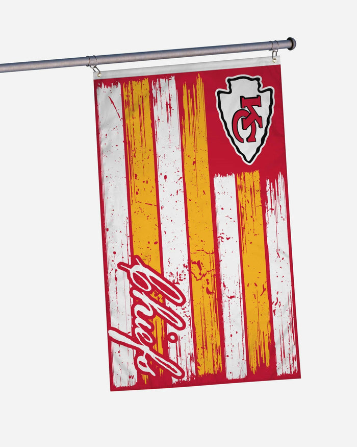 Kansas City Chiefs Brushstroke Americana Horizontal Flag FOCO - FOCO.com