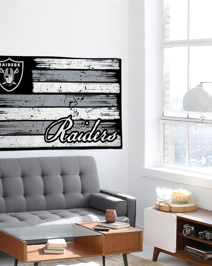 Las Vegas Raiders Brushstroke Americana Horizontal Flag FOCO - FOCO.com