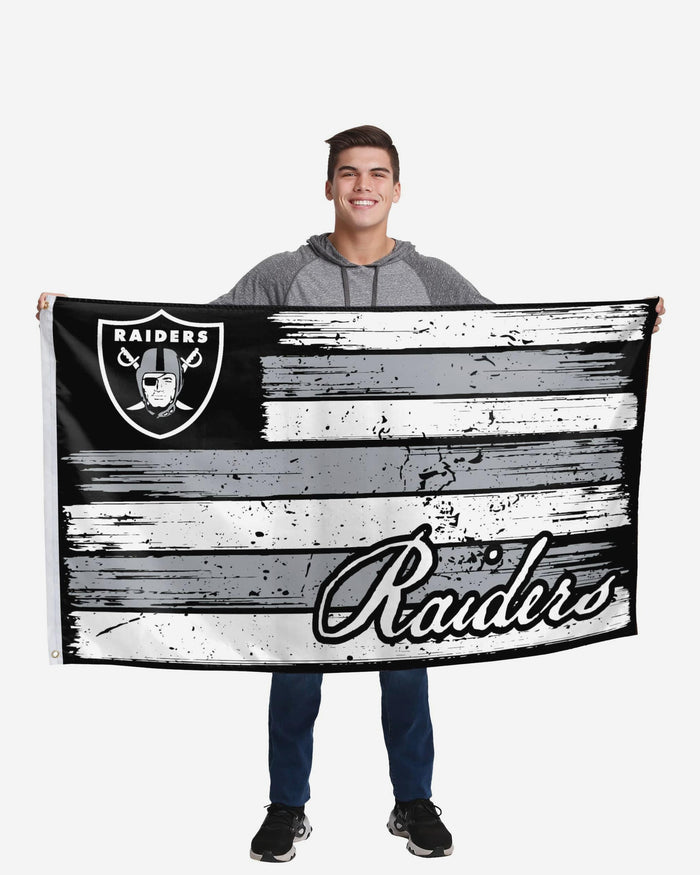 Las Vegas Raiders Brushstroke Americana Horizontal Flag FOCO - FOCO.com