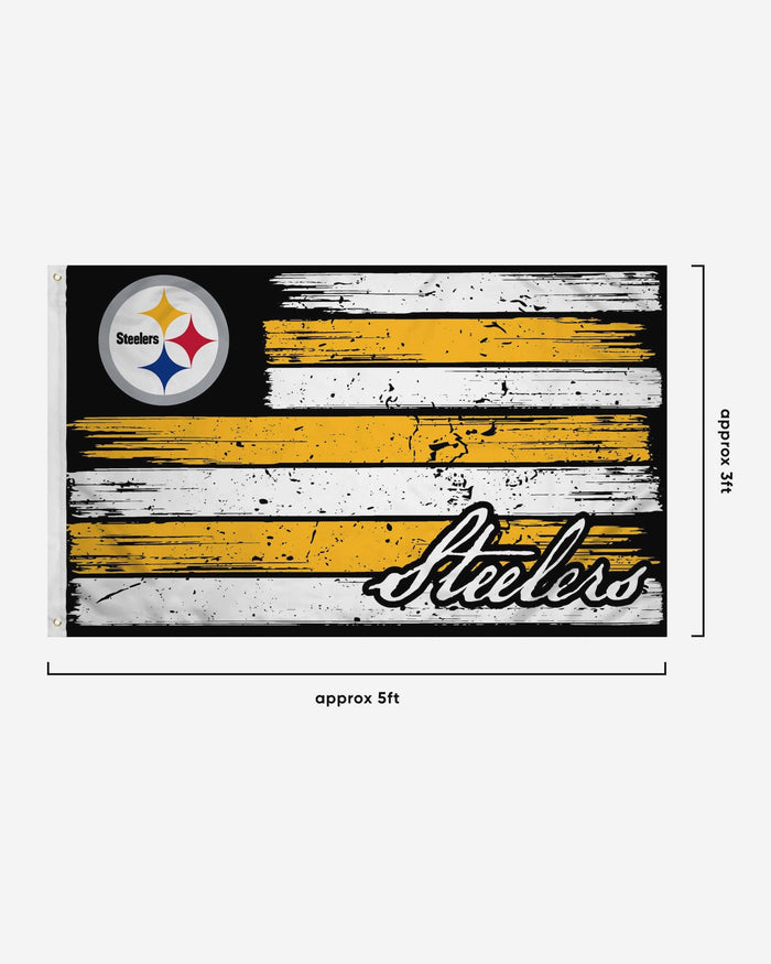 Pittsburgh Steelers Brushstroke Americana Horizontal Flag FOCO - FOCO.com