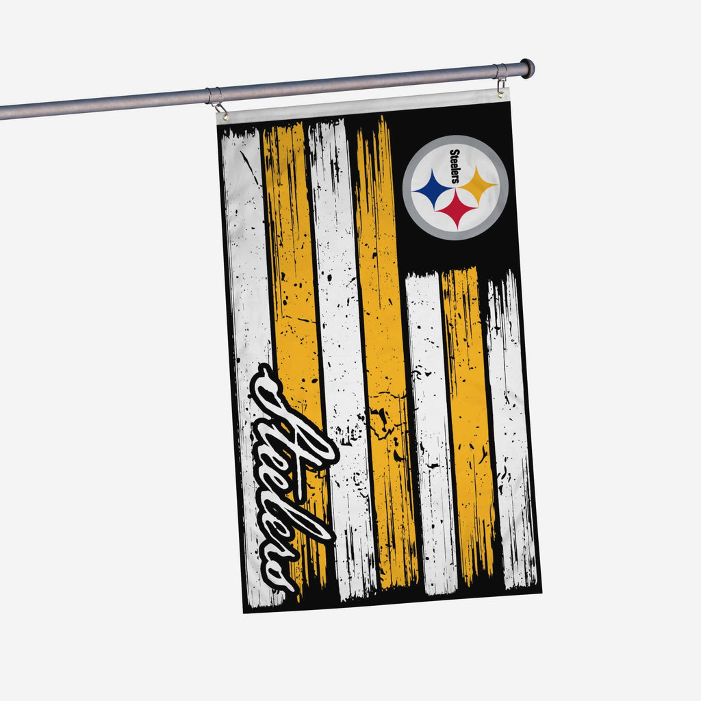 Pittsburgh Steelers Brushstroke Americana Horizontal Flag FOCO - FOCO.com