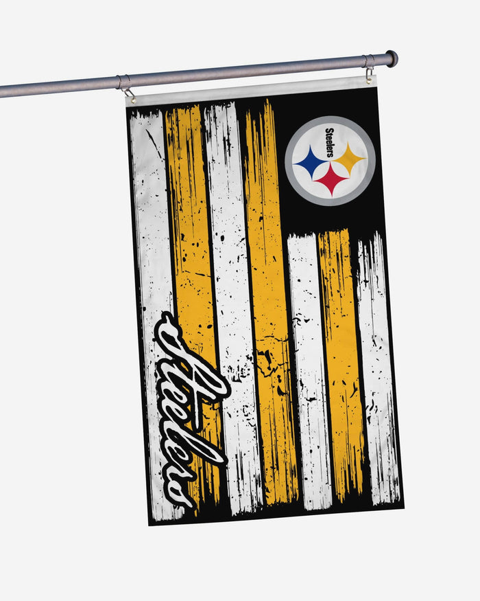 Pittsburgh Steelers Brushstroke Americana Horizontal Flag FOCO - FOCO.com