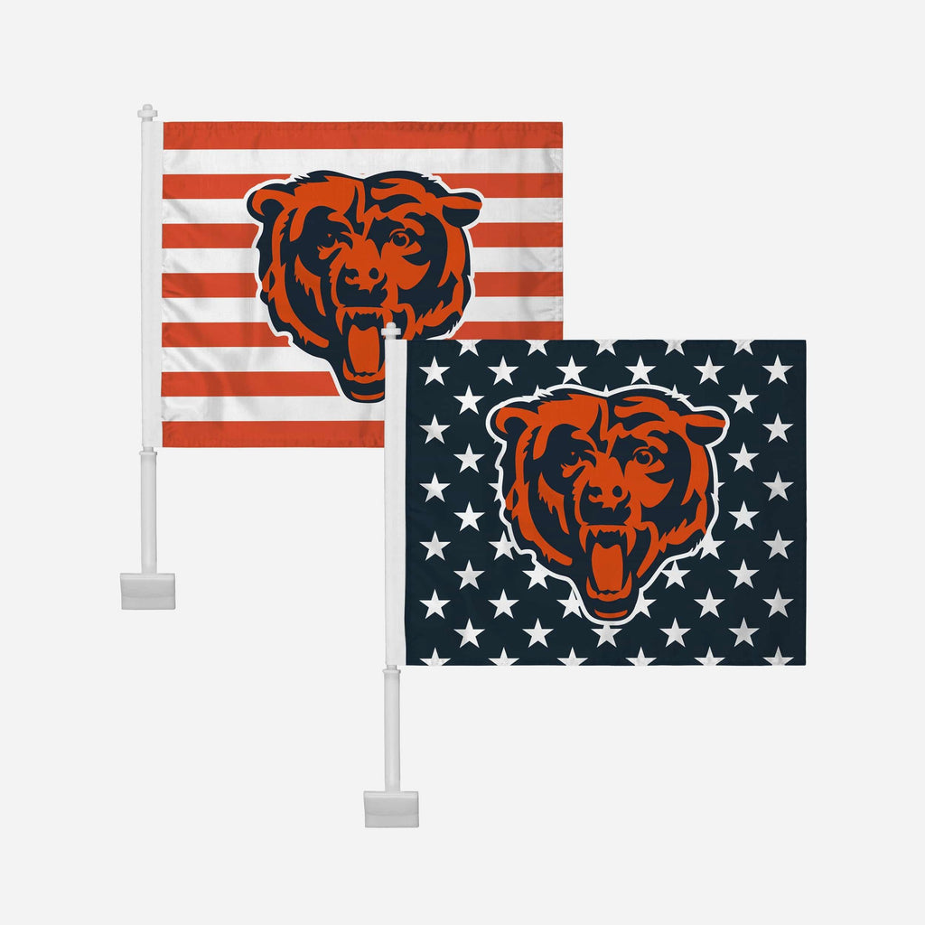 Chicago Bears 2 Pack Solid Americana Car Flag FOCO - FOCO.com