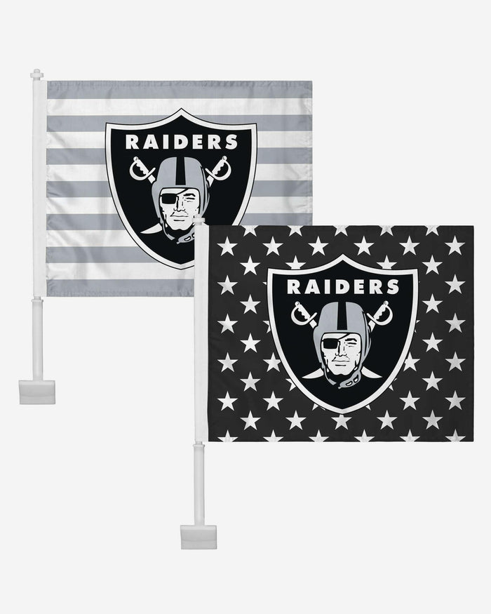 Las Vegas Raiders 2 Pack Solid Americana Car Flag FOCO - FOCO.com